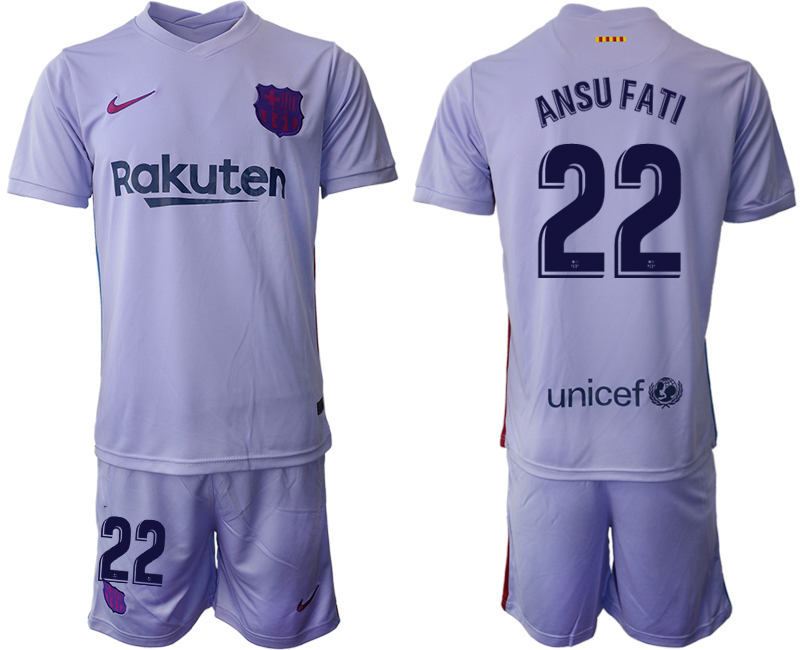 Men 2021-2022 Club Barcelona away purple #22 Soccer Jersey